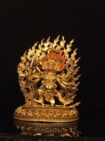铜鎏金彩绘藏佛造像