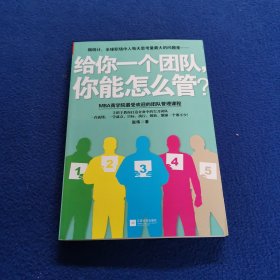 给你一个团队：你能怎么管？