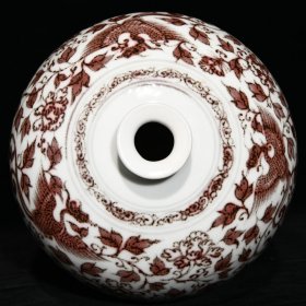 釉里红四爱图梅瓶,高47cm直径25cm