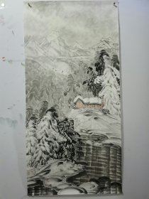 杜广全 冰雪画 《2》，矾墨画，书法国画，客厅装修画 ，题字可以留言
