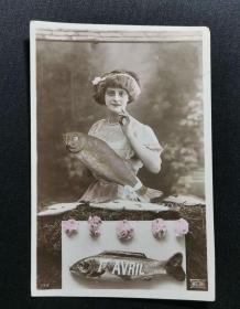 法国1913年，美女明信片