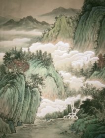 肖梦玲老师精品纯手绘仿古六尺山水