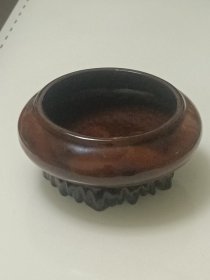 湖北宜昌彩陶厂生产带座窑变笔洗（15.6厘米）