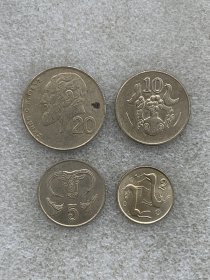 塞浦路斯纪念币4枚套 18-27mm 按图发货