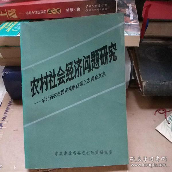 农村社会经济问题研究
-湖北省农村固定观察点第三次调查文集