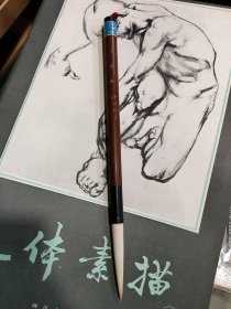 苏州湖笔 九十年代制笔 大龙柏 纯羊毫长锋 出锋7厘米 口径1.2厘米