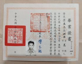 1981年 台灣省板橋高級中學 畢業證書