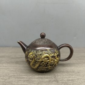 古玩铜器收藏,龙凤壶,工艺精湛