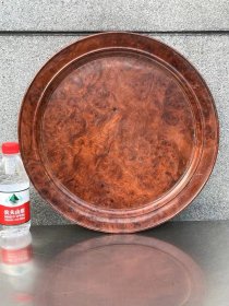 超大尺寸规整旋纹瘿木大茶盘。
