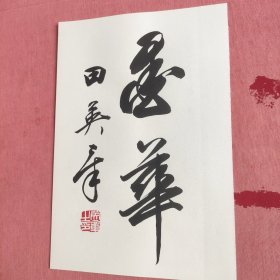 田蕴章老师胞弟田英章老师毛笔书法小品单张字帖题字页题字签名钤印盖章