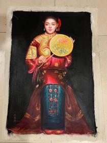 编号096，手绘油画
作者:陈逸飞
尺寸：100×70cm
实物拍摄，一物一图