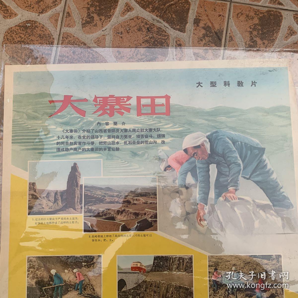 著名红色藏品：老电影海报一一大寨田(两开、品佳、保真保老)