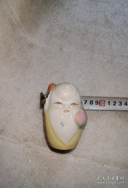 粉彩老寿星摆件无破损实物图片按图发货