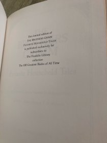 Franklin Library 1981年《格林童话》品好如新带手册 The Brothers Grimm Franklin  富兰克林世界100伟大名著系列 真皮精装限量版