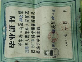 1961年汉阳第一中学毕业证