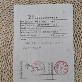 名医手迹（杨医亚）：1970年代中华医学会推荐学会理事和委员候选人登记表：杨医亚（河北新医大学，全国名老中医）