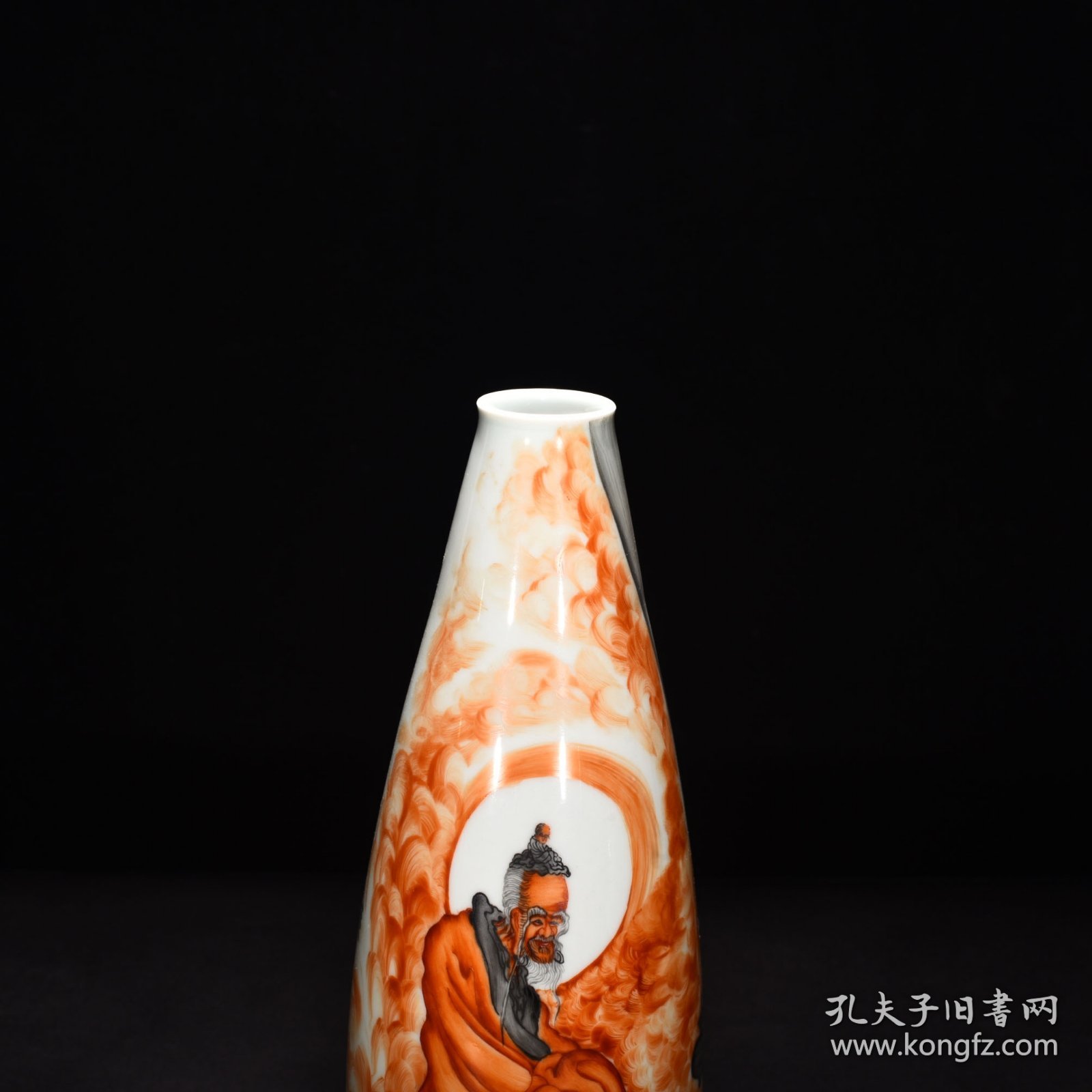 点击查看原图 民国竹溪道人王步矾红罗汉瓶 高30厘米宽10厘米