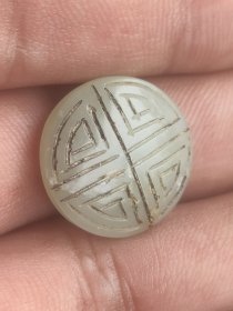 和田玉团寿老扣子，保真包老