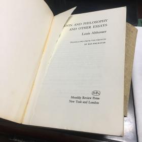 阿尔都塞LENIN AND PHILOSOPHY and other essays by louis althusser私藏软精32开253页第一空白页被撕无章无划