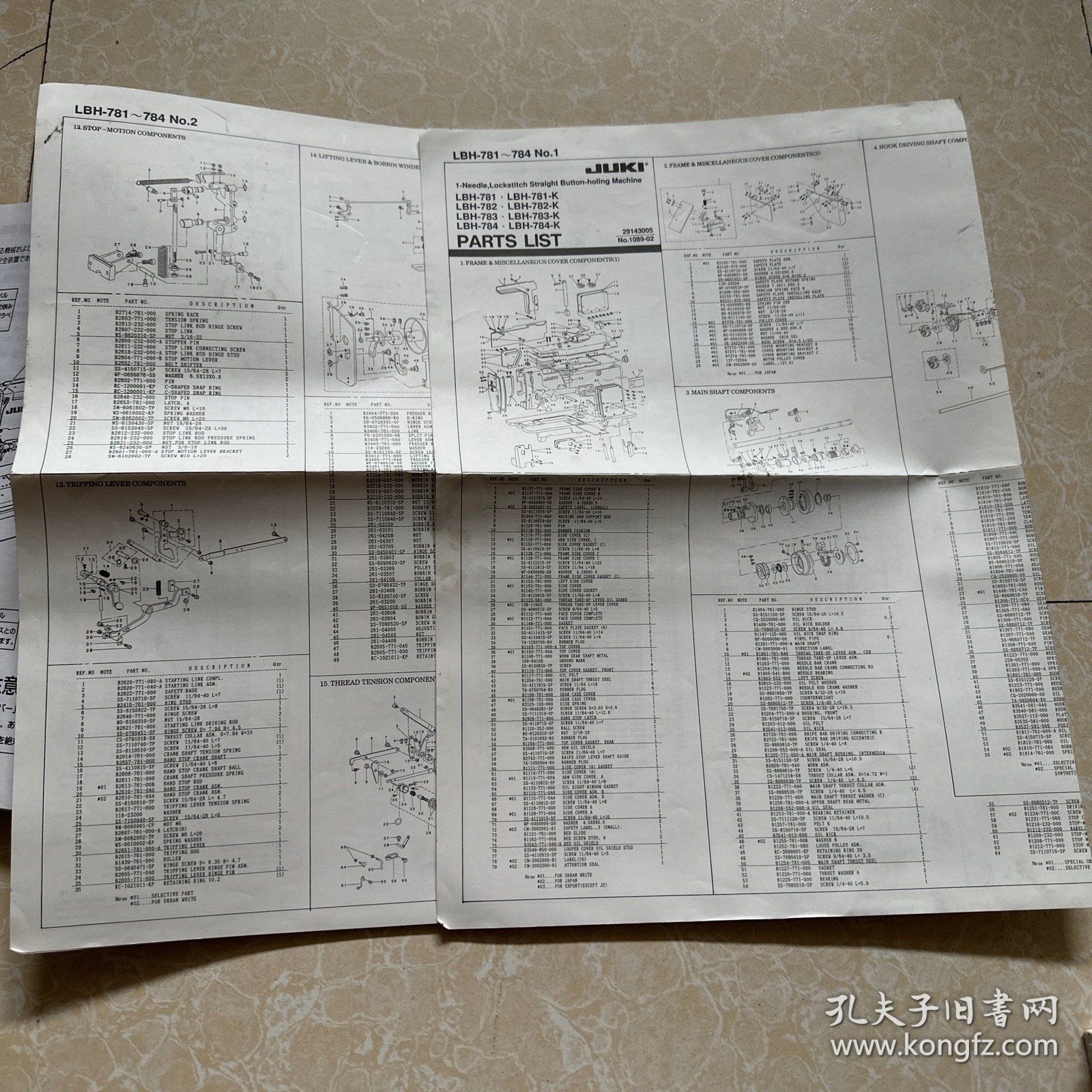JUKI缝纫机 LBH781-784取扱说明书使用说明书
