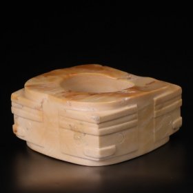 玉文化琮摆件：7.2*7.2*3.5cm重28克