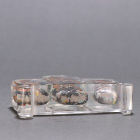 清 琉璃内画虎纹三连鼻烟壶