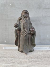 太极双鱼底款錾刻铜寿星摆件，高21，厚重感十足 感兴趣的话点“我想要”和我私聊吧～