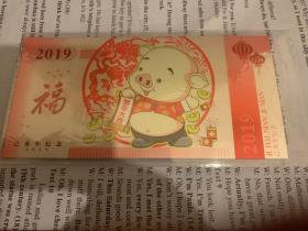 2019己亥年纪念钞彩色（足银2019年钞型银版）