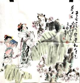 春雨国画斗方东风一夜吹闺梦294