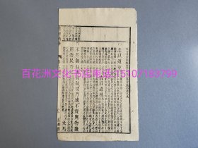 〔百花洲文化书店〕书经精华：雕版木刻本。清刻本。竹纸一个筒子叶。参考：尚书，四书五经。备注：买家必看最后一张图“详细描述”！