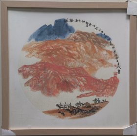 任长波 大写意 带框山水画 国画保真 丝路