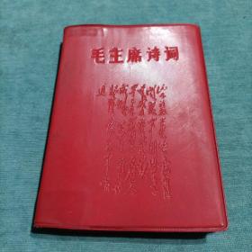 毛主席诗词注解  首都红代会新北大井冈山兵团 64开红塑皮