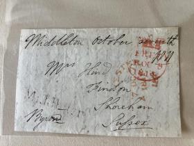英国19世纪初期伟大的浪漫主义诗人 乔治·戈登·拜伦（George Gordon Byron，1788—1824） 亲笔手迹 带签名（只是正面）