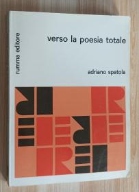 意大利语书 Verso la poesia totale 走向整体诗歌  Adraino Spatola