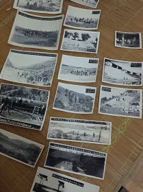 照片 黑白照片 五十年代江西省吉水县修建水库竣工全体工作人员摄影纪念，一共19枚，全是50年代，每一枚照片的数量和品相都用圆圈数字标在图片下边了。7~8品，特别是第15枚1951年购买印度黄麻，非常完美。