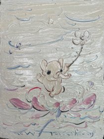 付毅兵油画《快乐的小象》