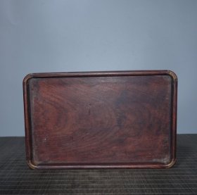 旧藏黄杨木茶盘，长32cm，宽21.5cm，高2.6cm，重822g