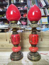 老式插电台灯 供灯 一对 金玉满堂 吉祥如意 佛光普照 ) 电线有剪切 25032794