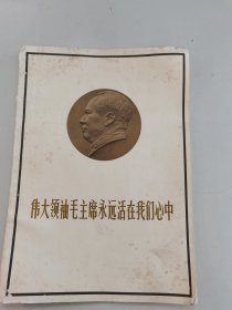 伟大领袖毛主席永远活在我们心中。1976年上海美术特刊