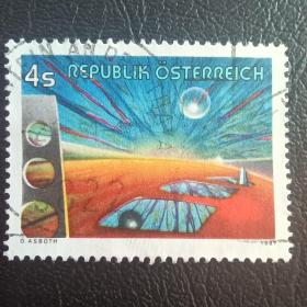 ox0107外国纪念邮票奥地利邮票1981现代艺术绘画时代之间 信销 1全 邮戳随机