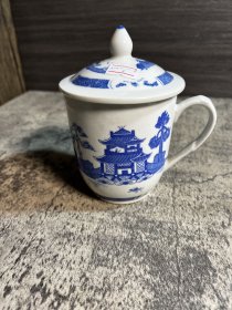 90年代，青花梧桐茶杯一只6