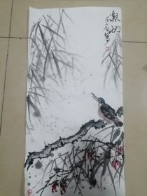 手绘国画凝视