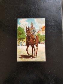 德国1915年士兵骑马彩色实寄军邮明信片 品相如图。保真，包挂号，非假不退