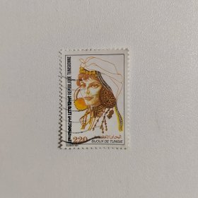 外国邮票 突尼斯邮票1991年传统民族服饰穿戴珠宝的美女 信销1枚 如图