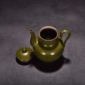 清乾隆茶叶末釉执壶 高12.5厘米宽10.5