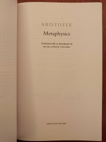 Aristotle: The Metaphysics（现货，实拍书影）