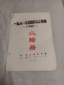 一九八一年全国体操分区赛(上海赛区)成绩册(油印)