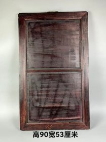 旧藏【钟馗神威图】红木镶贝壳 镶瓷板粉彩人物画挂屏，尺寸:高90厘米/宽53厘米，全品完整、实拍如图！ ​