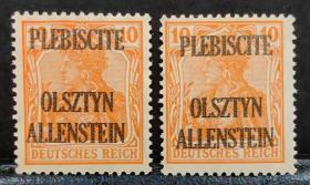 2-534德国加盖邮票1枚价随机发货。戴皇冠的日耳曼女神。