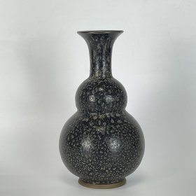 宋建窑油滴釉敞口葫芦瓶 14x25厘米D